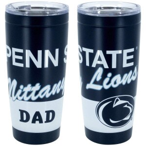travel tumbler with Penn State Nittany Lions Dad and Athletic Logo